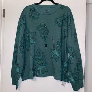 Alice in Wonderland Green Womens Long Sleeve Shirt Size 2X